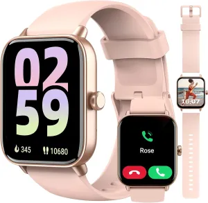 Smart Watch for Women, Android & iPhone Compatible, Fitness Watch Bluetooth Call & Receive Text, 1.8" Smartwatch with Alexa/Heart Rate/SpO2/Sleep Monitor/Calorie Step Tracker, Waterproof 7-Day Battery