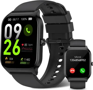 Smart Watches for Men/ Women 1.85 Fitness Tracker Watches for Men/ Women with Call/ Answer Heart Rate/Blood Oxygen/Sleep Monitor 20  Sports Modes Step Tracker Smart Watch for Android/iOS Phones IPx8
