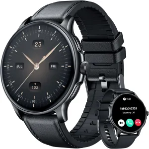 Smartwatch for Men Fitness Tracker: Black Smart Watches (Answer/Make Calls) 1.43 AMOLED Touchscreen with Waterproof Heart Rate Blood Pressure Health Monitor Sport Pedometer Compatible Android iOS