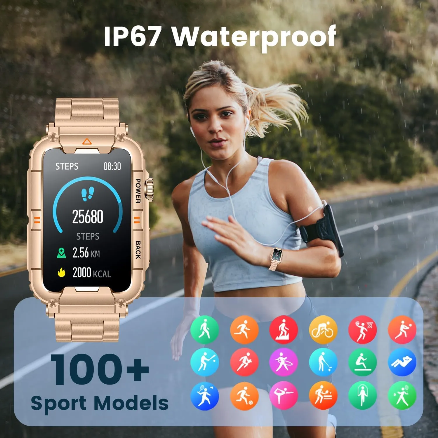 Smartwatch for Women Fitness Tracker Watch: Smart Watch with Answer/Make Call Heart Rate Blood Pressure Sleep Monitor Step Counter 100  Sports Modes Waterproof 1.57" Activity Trackers for Android iOS