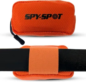 Spy Spot Waterproof Small Pouch with Zipper | GPS Tracker Bag for Dog Collar, Belt | Multi-purpose Holder from Thick Fabric with Loop Attachment (Orange)