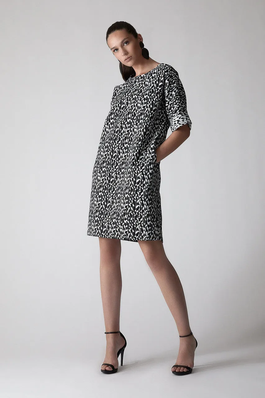Stencil Vine Jacquard T-Shirt Dress