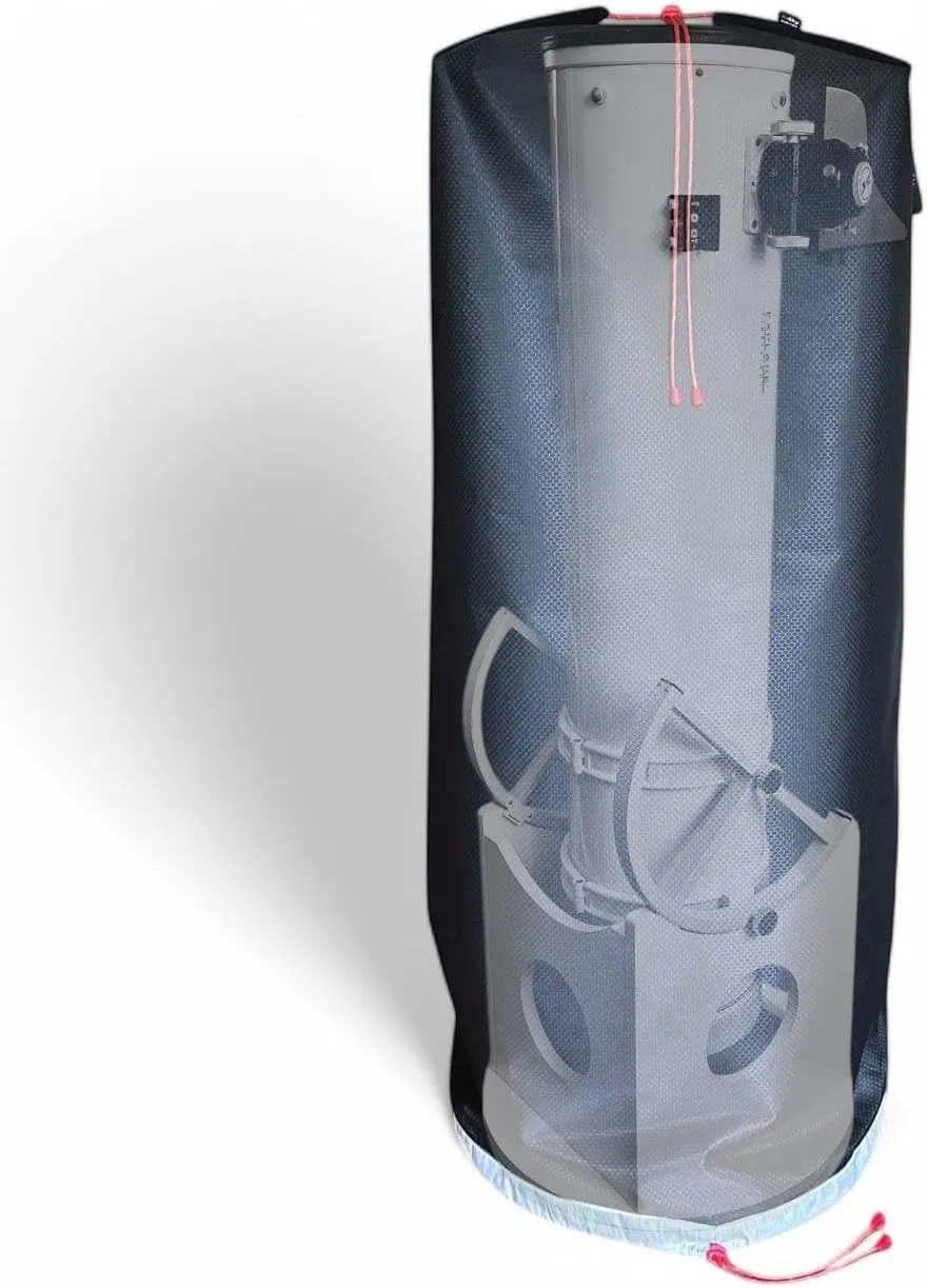Telescope Cover by R-Sky  Standard  Series for Dobsonian Telescopes  Water-Resistant, UV-Proof Ripstop  Soft Lining & Drawstring  Silver/Black (black, 10 Dobsonian Telescope Cover)