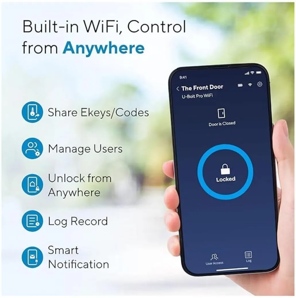 ULTRALOQ U-Bolt Pro Smart Lock with Door Sensor, 6-in-1 Keyless Entry Door Lock with Built-in WiFi, Fingerprint ID, Smartphone, Auto Unlock, WiFi Deadbolt, ANSI Grade 1 Certified