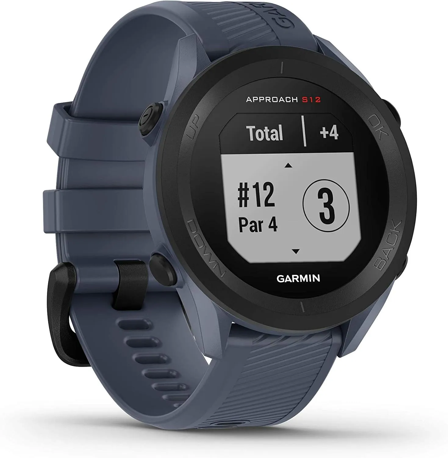Wearable4U - Garmin Approach S12 Premium GPS Golf Watch, Granite Blue with Power Pack Bundle