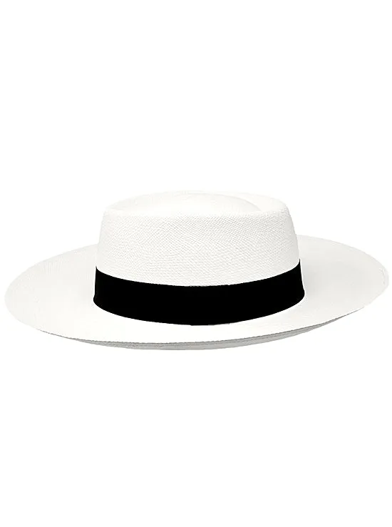 White Panama Hat - Wide Brim Gambler Hat