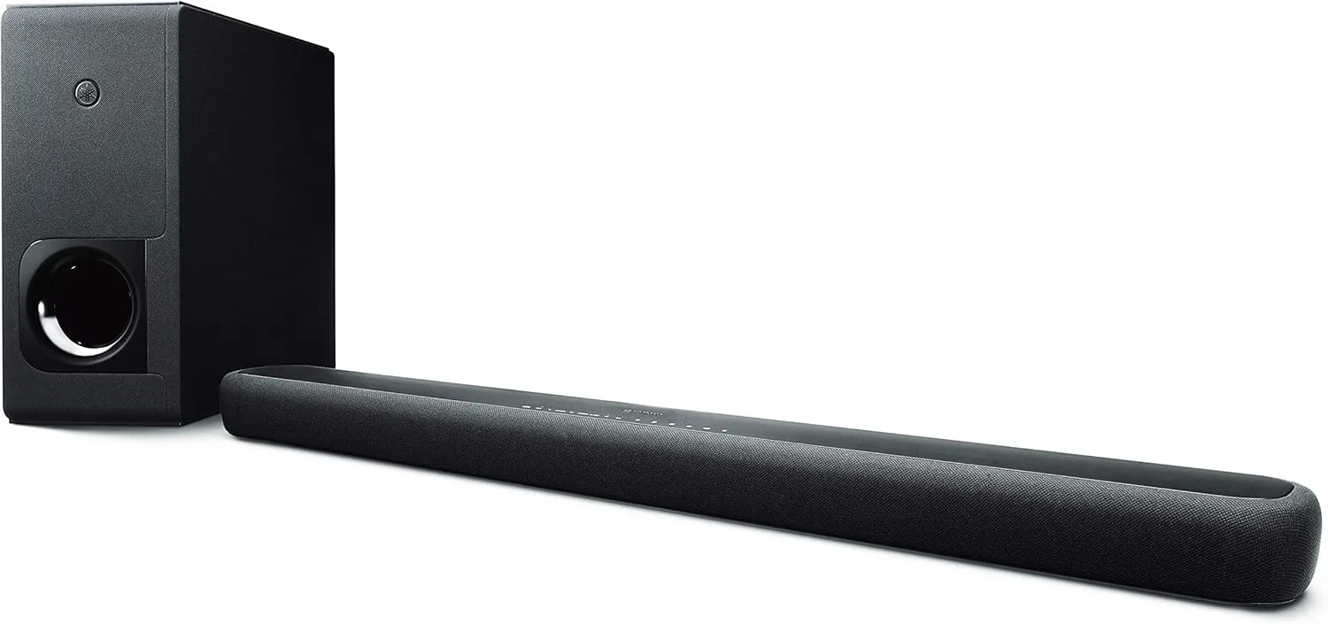YAMAHA ATS-2090 Sound Bar with Wireless Subwoofer, Bluetooth, and Alexa Voice Control Built-in (Renewed), Black